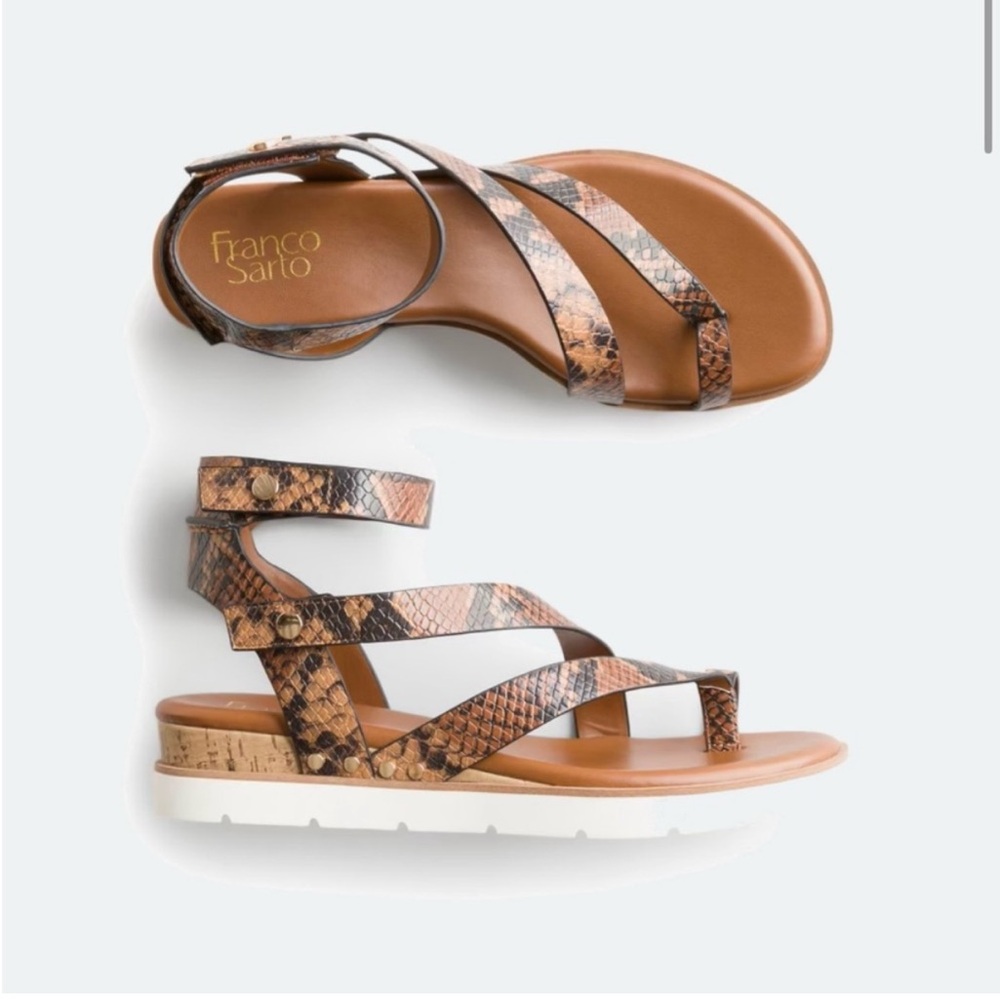 Franco Sarto Strappy Snakeskin Sandal - size 8.5 - NEW